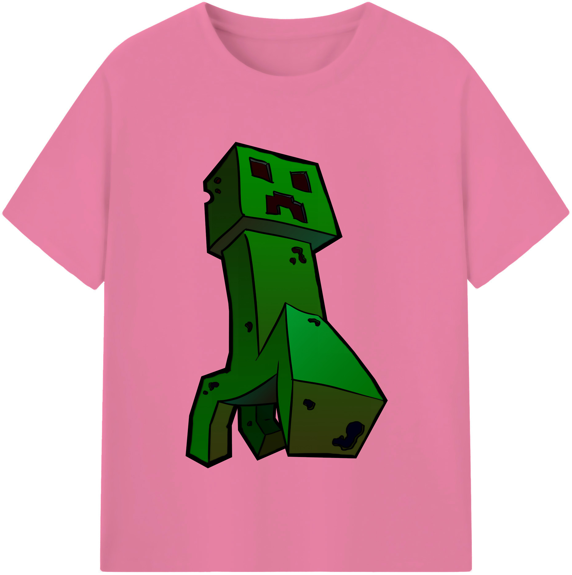（画像用） マインクラフト ブロックの世界 Minecraft MC Block world 綿100％半袖Tシャツ（フロントプリント）